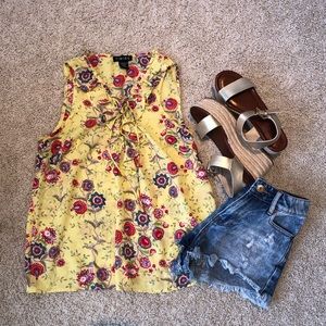 Floral Yellow Tank Top